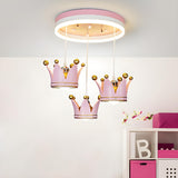 Pink Draping Crown Small LED Flush Mount Light 3-Light Image - 1