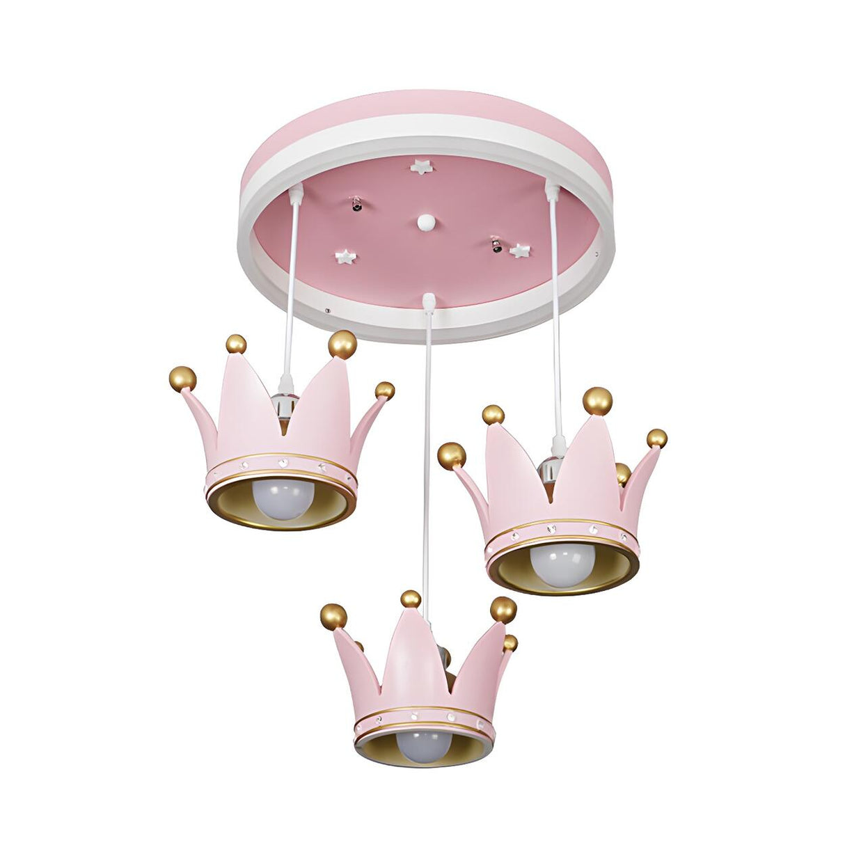 Pink Draping Crown Small LED Flush Mount Light 3-Light Image - 3