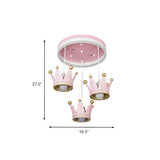 Pink Draping Crown Small LED Flush Mount Light 3-Light Image - 4