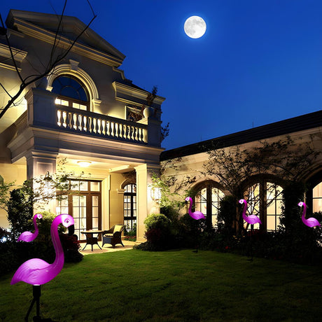 Pink Flamingo Shape LED Garden Landscape Lighting Image - 1