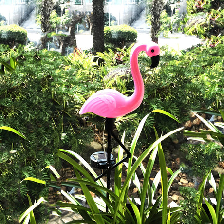 Pink Flamingo Shape LED Garden Landscape Lighting Image - 2