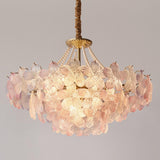 Pink Floral Crystal Chandelier, Adjustable Height Image - 12