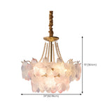 Pink Floral Crystal Chandelier, Adjustable Height Image - 22