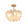 Pink Floral Drum Glass Semi-Flush Mount Ceiling Light Image - 18