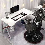 Pink Free Form Artificial Wood Iron Trestle Gaming Desk Image - 22