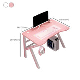 Pink Free Form Artificial Wood Iron Trestle Gaming Desk Image - 27