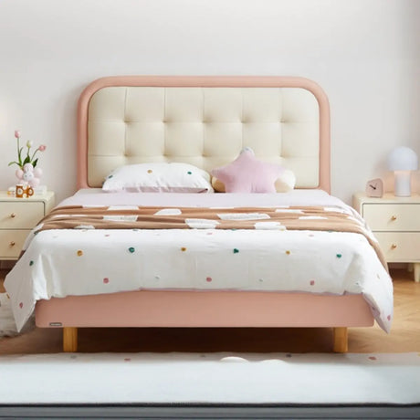 Pink Low Clearance Upholstered Twin Children's Bed Image - 1