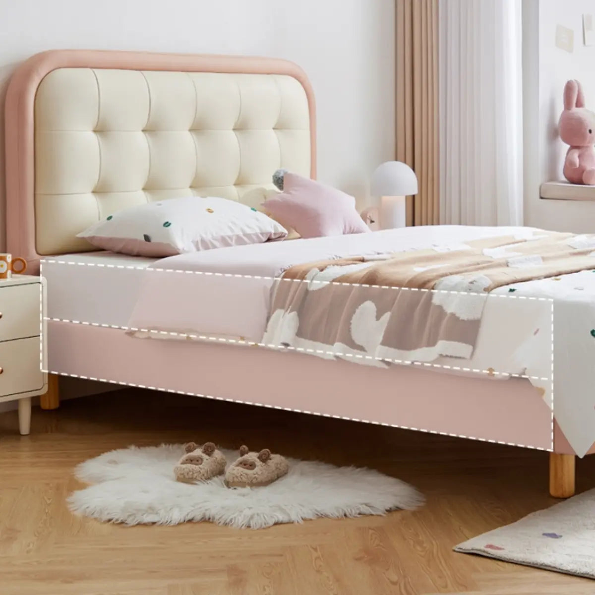 Pink Low Clearance Upholstered Twin Children's Bed Image - 5