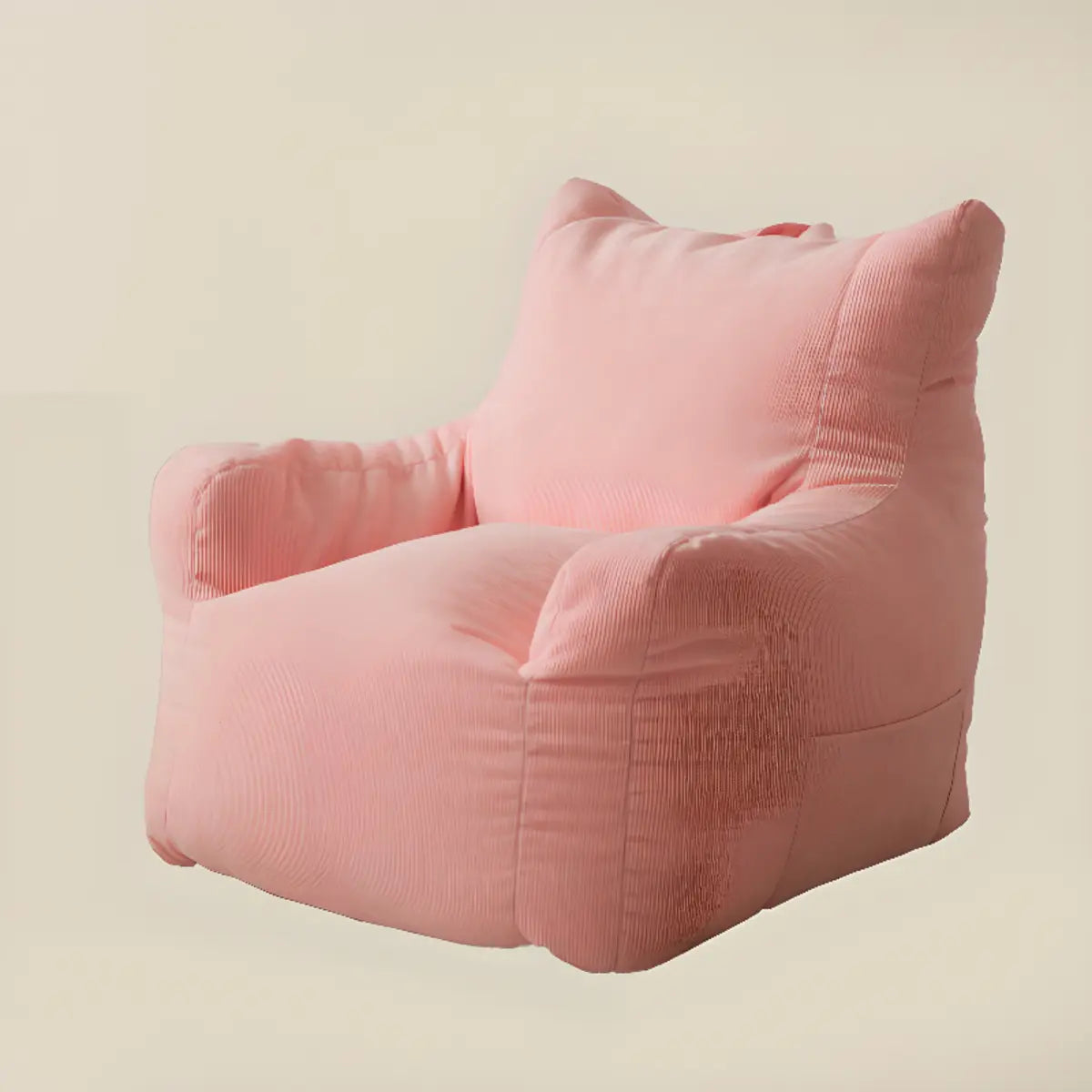 Pink Medium Armchair Corduroy Relaxing Bean Bag with Storage Image - 2