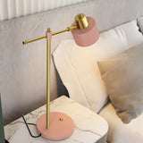 Pink Modern Bedroom Cylinder Metal Shade Table Lamp Image - 16