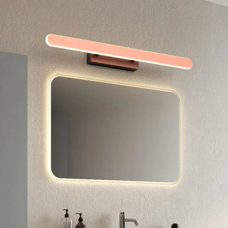 Pink Modern Rectangular Metal Bathroom Vanity Light Image - 1