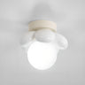 Pink Petal Globe Semi-Flush Mount Ceiling Light Hallway Image - 2