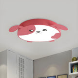 Pink Puppy LED Flush Mount Ceiling Light Kids Room Image - 1