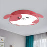 Pink Puppy LED Flush Mount Ceiling Light Kids Room Image - 2