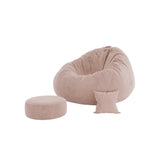 Pink Removable Cover Large Round Suede Solid Color Bean Bag Image - 5