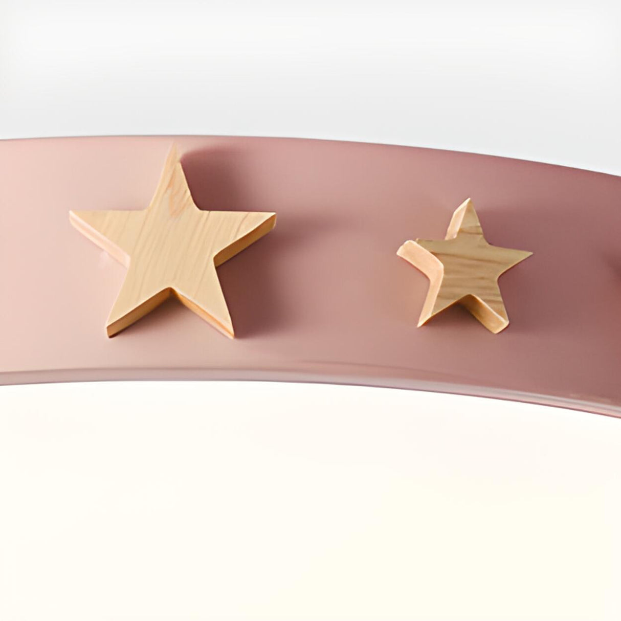 Pink Star Patterned Round LED Ceiling Light Kids Room Image - 13