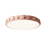 Pink Star Patterned Round LED Ceiling Light Kids Room Image - 7