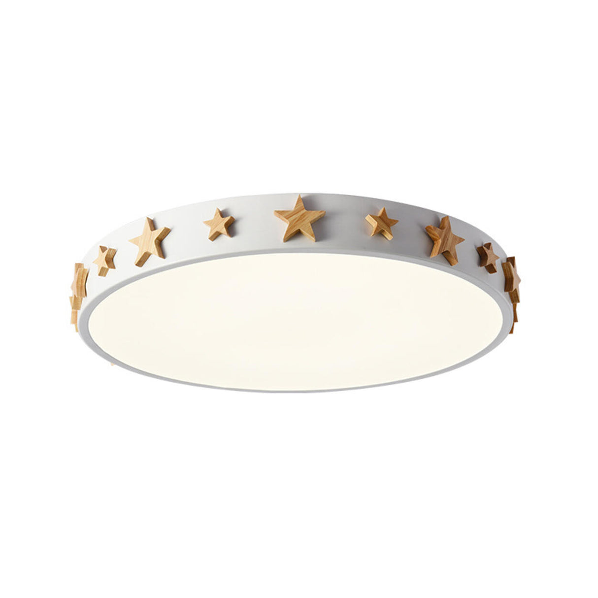 Pink Star Patterned Round LED Ceiling Light Kids Room Image - 9