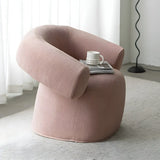 Pink Tear Resistant Chenille Fixed Back Arm Chair Image - 16