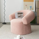 Pink Tear Resistant Chenille Fixed Back Arm Chair Image - 4