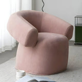 Pink Tear Resistant Chenille Fixed Back Arm Chair Image - 6