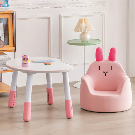 Pink Toddler Activity Table Chair Set with Bunny Chair Image - 1