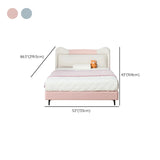 Pink Upholstered Wood Low Clearance Standard Kids Bed #size