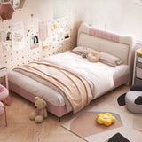 Pink Upholstered Wood Low Clearance Standard Kids Bed Image - 4