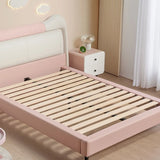 Pink Upholstered Wood Low Clearance Standard Kids Bed Image - 6