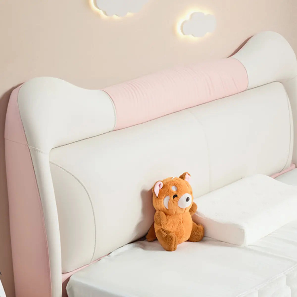 Pink Upholstered Wood Low Clearance Standard Kids Bed Image - 7