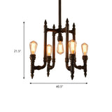 Pipe Metal Living Room Black Iron Edison Bulb Chandelier #size