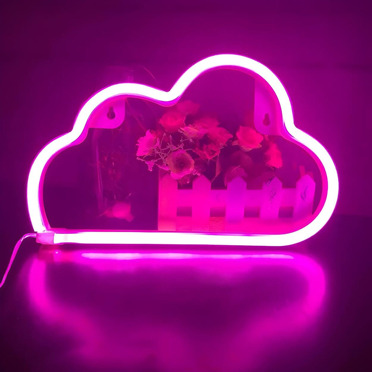 Plastic Cloud-Shaped Wall Light White LED Night Light Image - 6