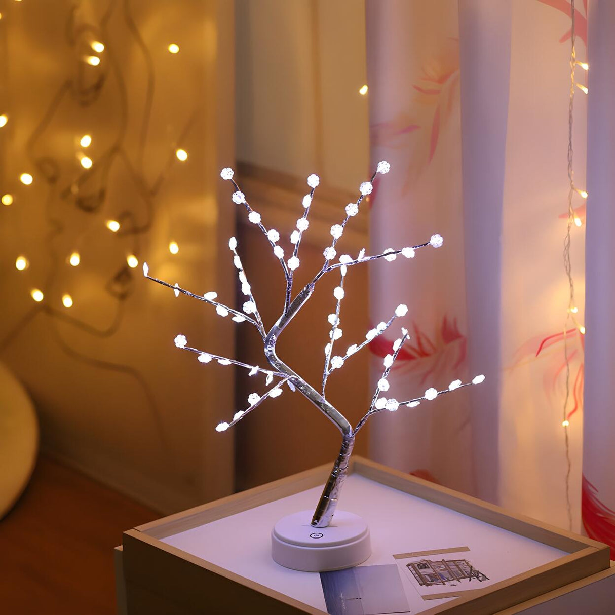 Plastic Colorful Flower Tree Battery LED Night Light Image - 5