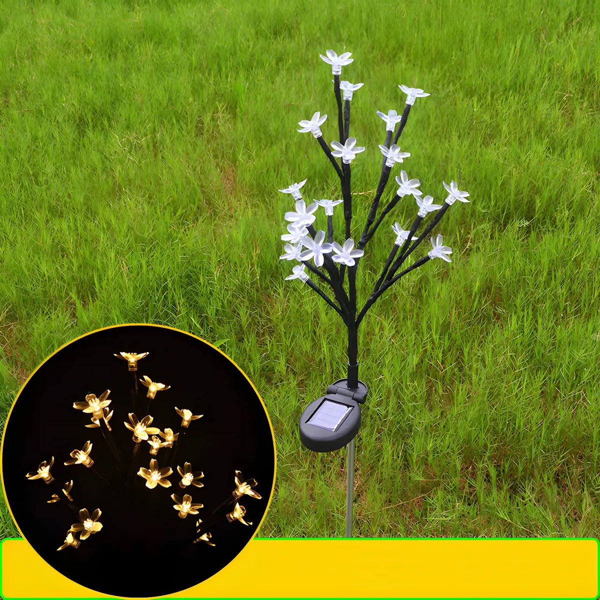 Plastic Flower Lampshade LED Lawn Landscape Lighting Image - 3