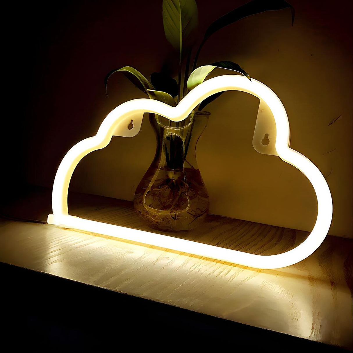 Plastic White Cloud USB Plug Night Light Rechargeable Image - 6