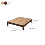 Platform Natural Wood Nut-Brown Panel Bed with Mattress #size