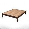 Platform Natural Wood Nut-Brown Panel Bed with Mattress Image - 3