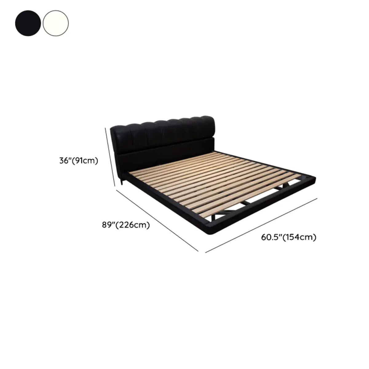 Platform Sponge Upholstered Off-White Comfort Queen Bed 