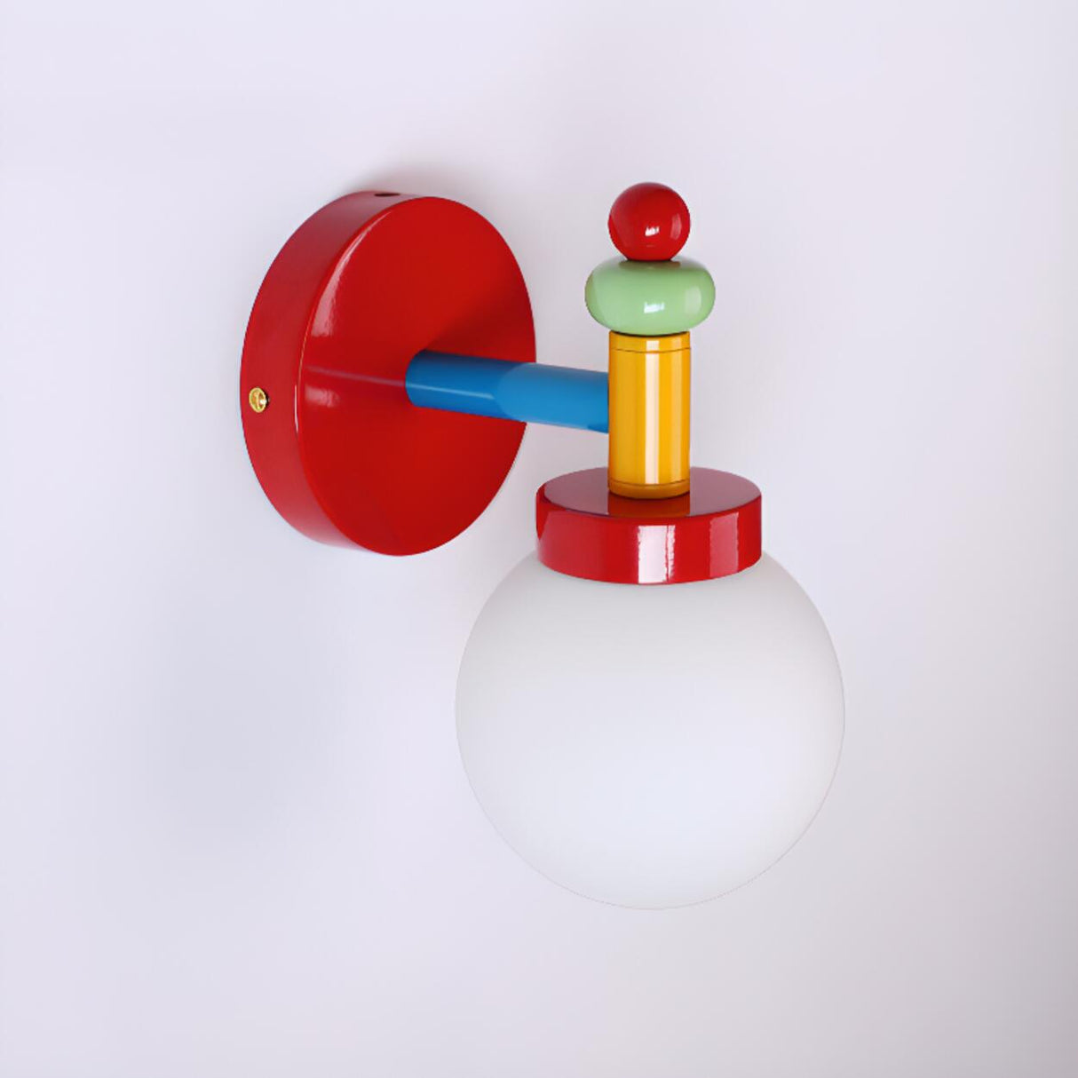 Playful and Colorful Globe White Glass Wall Sconce Image - 10