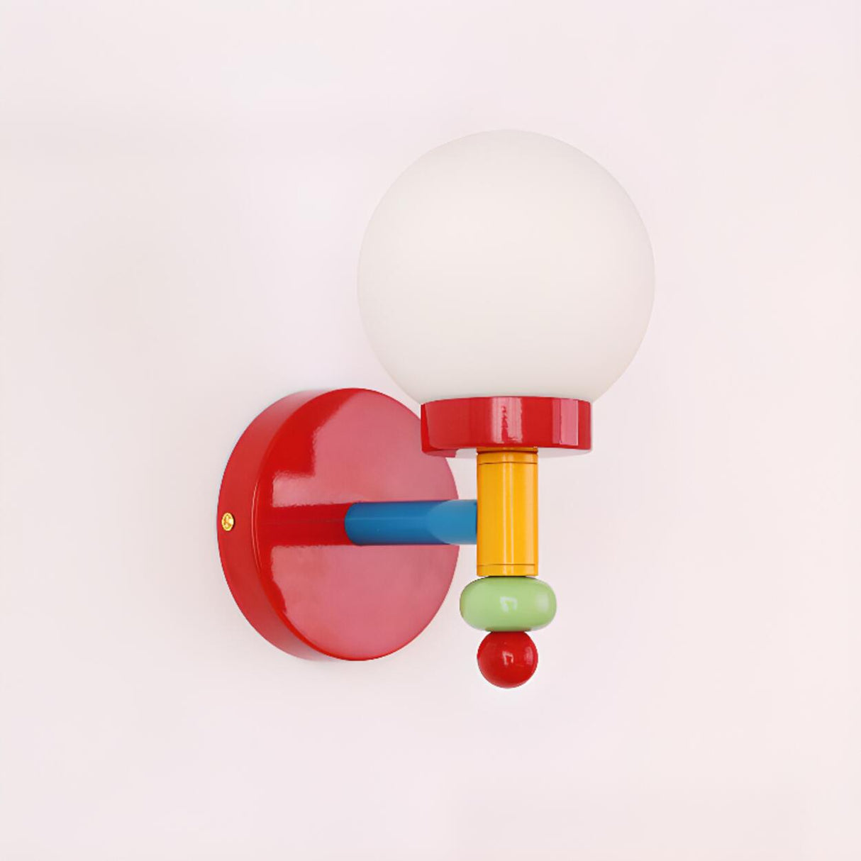 Playful and Colorful Globe White Glass Wall Sconce Image - 11