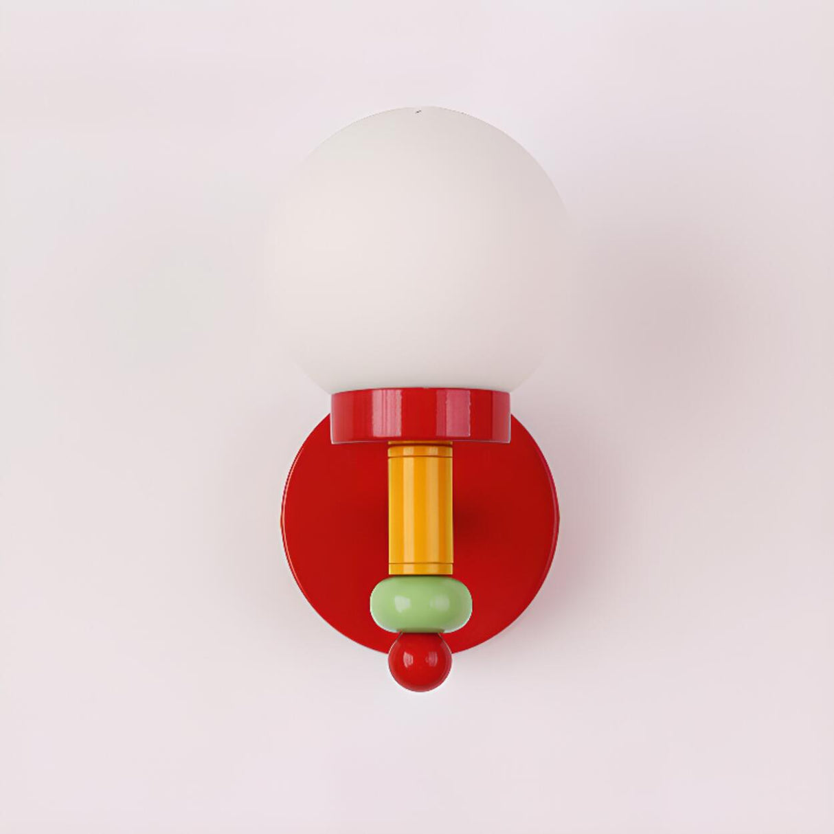 Playful and Colorful Globe White Glass Wall Sconce Image - 12