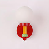 Playful and Colorful Globe White Glass Wall Sconce Image - 12