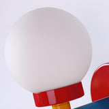 Playful and Colorful Globe White Glass Wall Sconce Image - 13