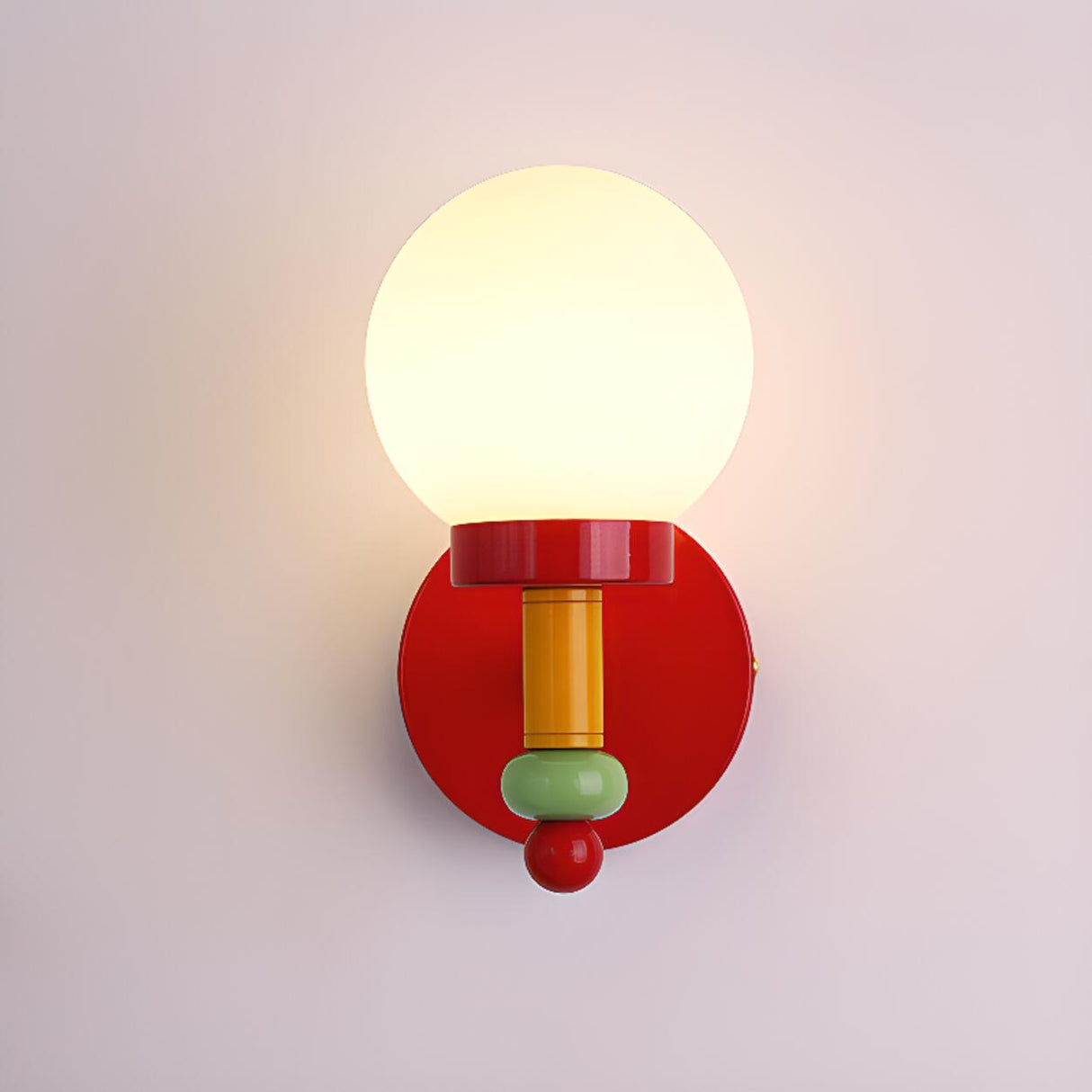 Playful and Colorful Globe White Glass Wall Sconce Image - 9