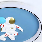 Playful Blue Astronaut LED Flush Mount Ceiling Light Image - 10