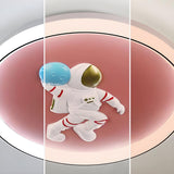 Playful Blue Astronaut LED Flush Mount Ceiling Light Image - 11