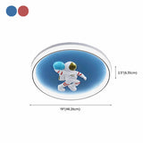 Playful Blue Astronaut LED Flush Mount Ceiling Light Image - 17