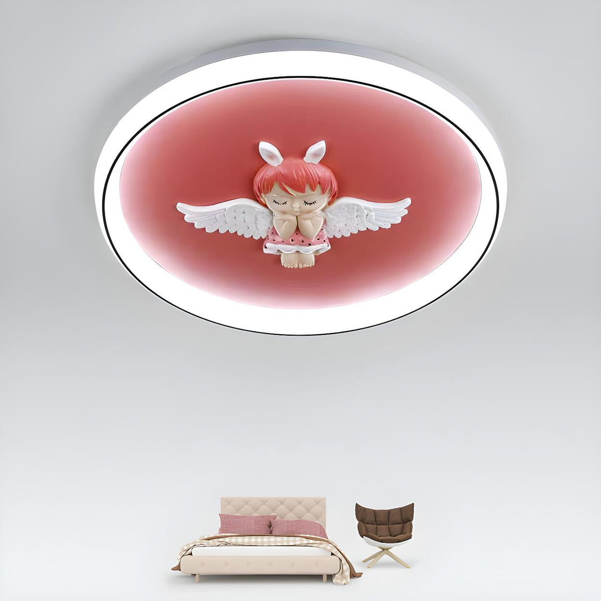 Playful Blue Astronaut LED Flush Mount Ceiling Light Image - 3