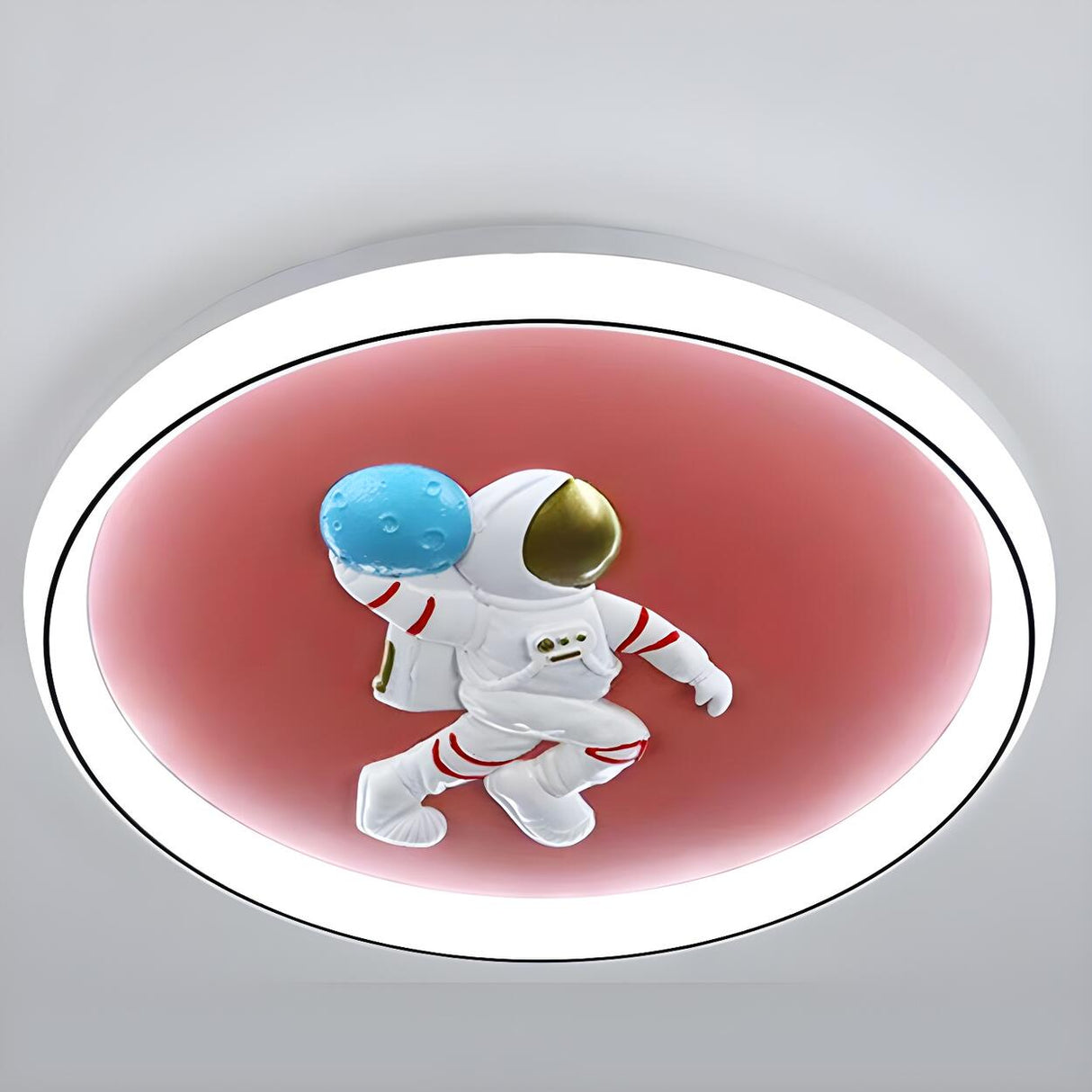 Playful Blue Astronaut LED Flush Mount Ceiling Light Image - 8