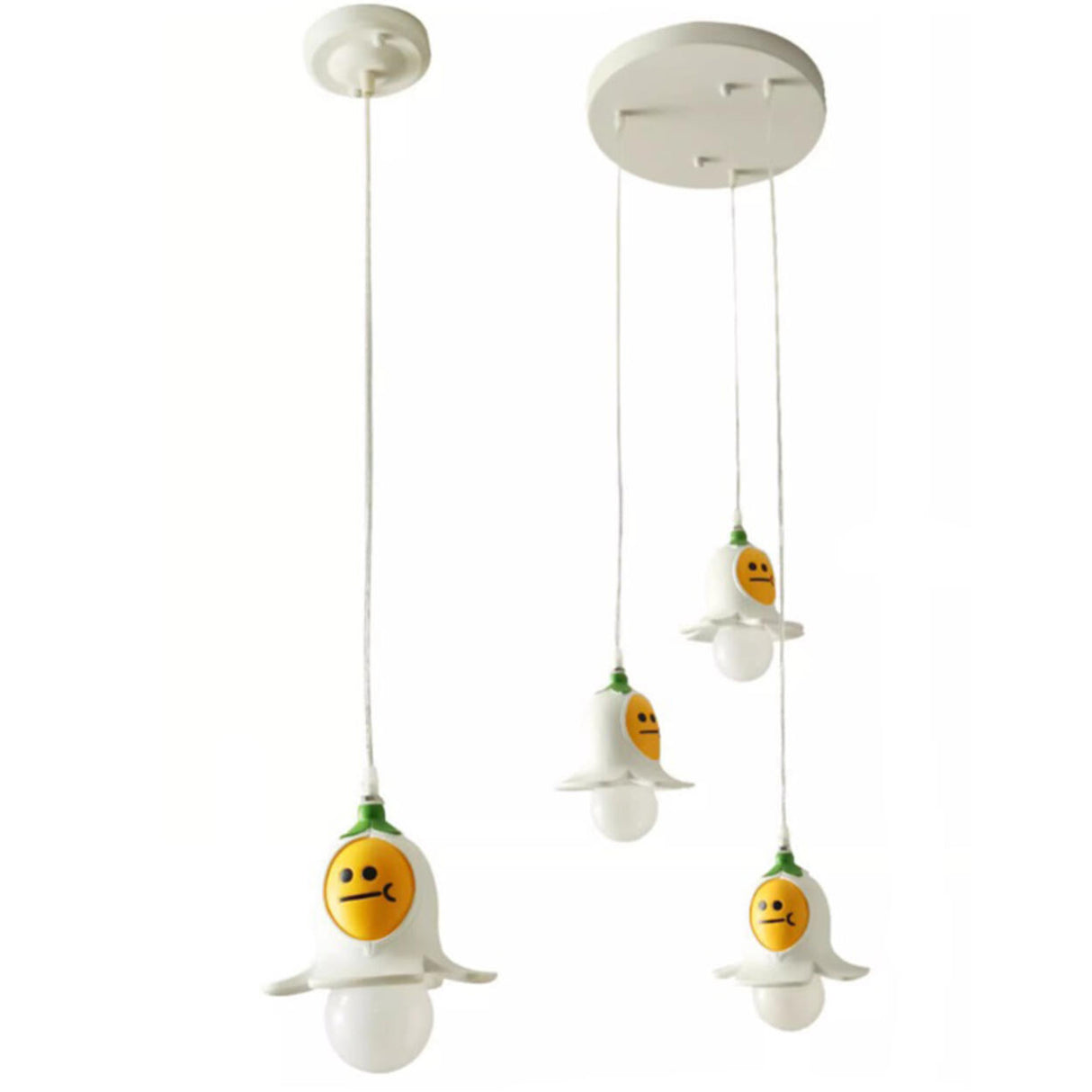 Playful Children Room Cartoon White Ghost Pendant Light Image - 12